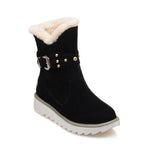 Women's Casual Rivet Buckle Thick-Soled Snow Boots 63648246S