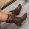 Women's Vintage Slouchy Block-Heel Martin Boots 20793809C