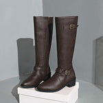 Women's Long Riding Boots with Buckle Strap 07520002C