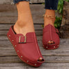 Women's Open Toe Studded Wedge Slippers 24336279C