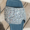 Women's Sequined One-Strap Flat Sandals 73912953C