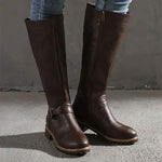 Women's Side Zipper Chunky Heel Over-the-Knee Boots 09307627C