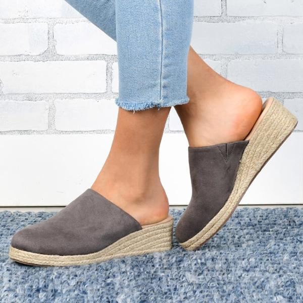 Women's Thick Bottom Casual Wedge Half Slippers 70860785C