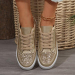 Women's Fashion Sequin Lace-Up Casual Shoes 18257705S