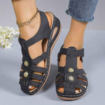 Women's Vintage Stitch Detail Casual Wedge Sandals 59490959C
