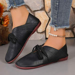 Women's Retro Colorblock Lace-Up Flat Casual Shoes 69768321C