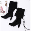 Women's Suede Block Heel Over-the-Knee Boots 46917420C