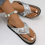 Women's Sequin Flip Flop Sandals 39565333C