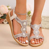 Women's Flat Rhinestone Wedge Sandals 85720329C