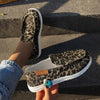 Women's Casual Canvas Leopard Print Flat Sneakers 35030889S