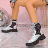 Women's Round-Toe Sequin Decor Thick-Soled Ankle Boots 16176488C