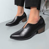 Women's Vintage Mid-Heel Pointed Toe Block Heel Pumps 21008107C