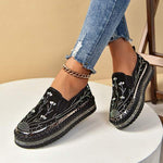 Women's Rhinestone Platform Platform Loafers 52716236C