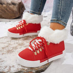 Women's Casual Long Fur Collar Winter Shoes 51228486C