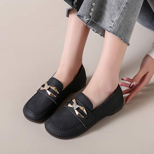 Women's Slip-On Soft-Sole Casual Shoes with Metal Chain Detail 76761219C