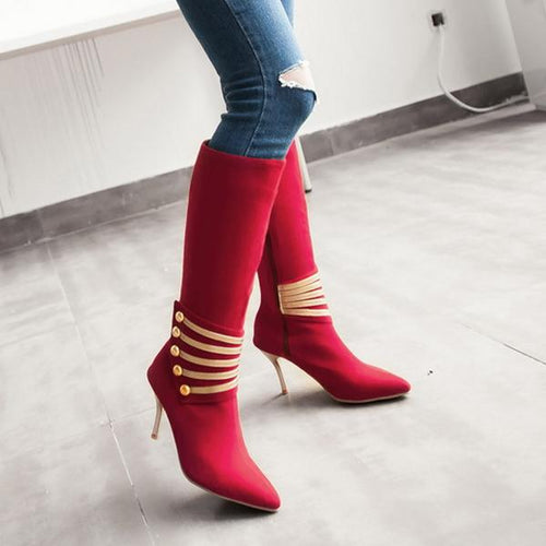 Women’s Stylish Elegant Pointed Toe Stiletto Boots 81630266S