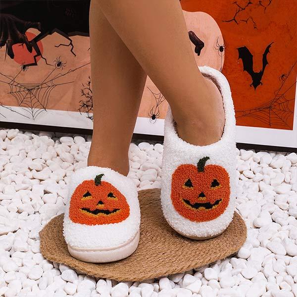 Halloween Pumpkin Home Cotton Slippers - Spooky Comfort for Your Home 27278726C