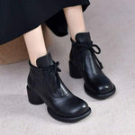 Women's Vintage Chunky Heel Ankle Boots 45756576C