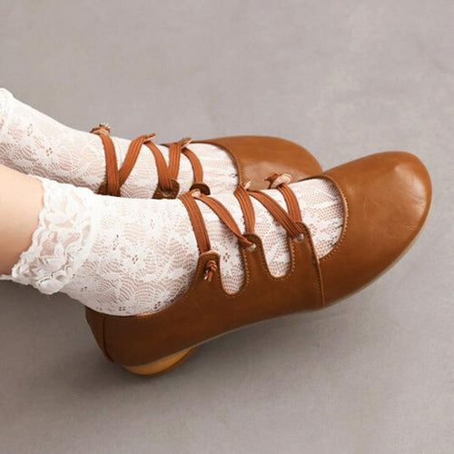 Women's Elastic Band Round Toe Block Heel Mary Jane Shoes 39825645C