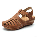 Women's Hollow Wedge Roman Style Sandals 69978354C