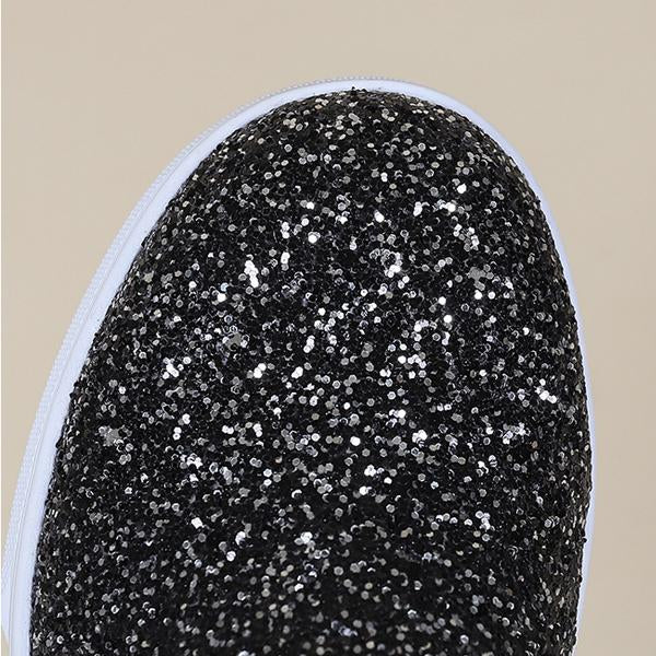 Women's Fashion Sequined Round Toe Flats 06766253S