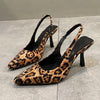 Women's Sexy Leopard Pointed Toe Stiletto Sandals 91124654S