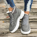 Women's Casual Lace-Up Thick Soled Cotton Shoes 48306759S