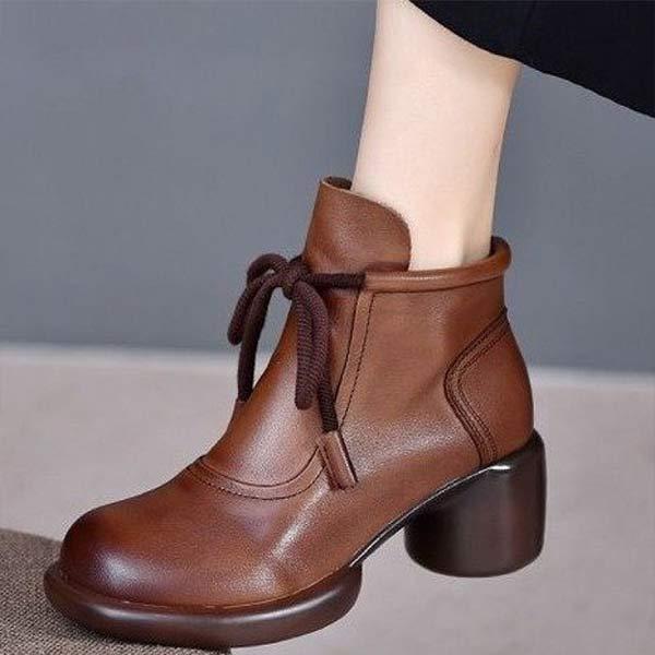 Women's Vintage Chunky Heel Ankle Boots 45756576C