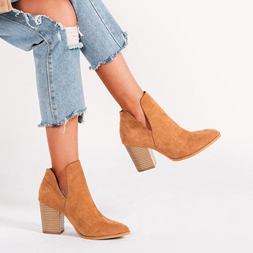 Women's Fashionable Suede Pointed Toe Ankle Boots 32095439S