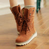 Women's Casual Lace-Up Plush Thick Sole Snow Boots 14096696S