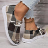 Women's Lace-Up Casual Plaid Flat Canvas Shoes 06532324S