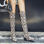 Women's Fashionable Leopard Pointed Over-the-Knee Boots 98701158S