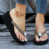 Women's Fashion Rhinestone Thick Sole Wedge Flip Flops 36118459C