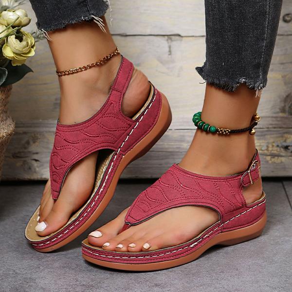Women's Wedge Casual Solid Color Wedge Flip Sandals 10206765C