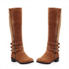 Women's Fashion Casual Belt Buckle Zipper High Boots 76852179S