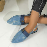 Women's Denim Pointed-Toe Mules 66605744C