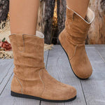 Women's Retro Western Suede Ankle Boots 32930427C