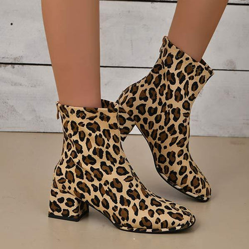 Women's Leopard Print Ankle Boots 27505460C