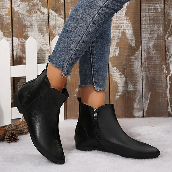 Women's Casual Flat Pointed Toe Ankle Boots 54719066S