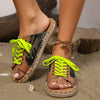 Women's Bohemian Style Lace-Up Flat Sandals 77054200C