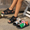 Women's Retro Strappy Flat Hollow Sandals 06740892S