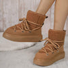 Women's Thick Sole Crisscross Strap Snow Boots 15919098C