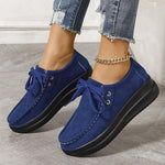 Women's Retro Thick-Soled Loafers with Laces 44697166S