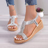 Women's Wedge Bohemian Rhinestone Sandals 66340082C