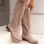 Women's Casual Low Heel Suede Knee-High Boots 16027329C