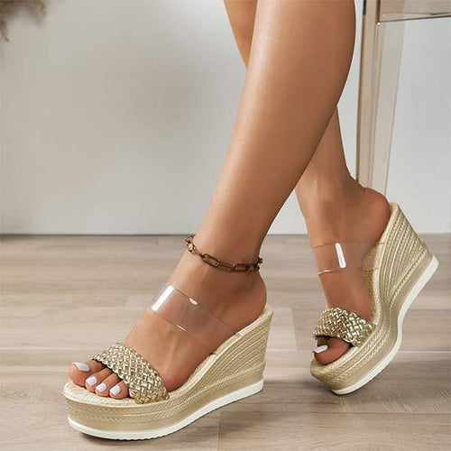 Women's Transparent Platform Platform Wedge Slippers 04129143C