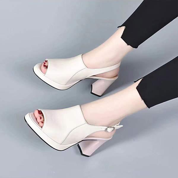 Women's Peep-Toe Chunky Heel High Heel Sandals 27877987C