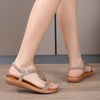 Women's Casual Beaded Round Toe Flat Sandals 83146633C