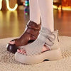 Women's Retro High-Top Sandals with Thick Platform Soles 74230229C