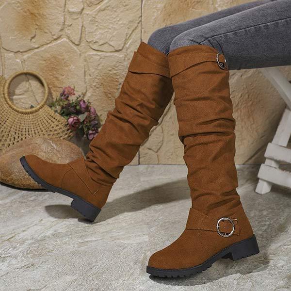 Women's Knee-High Slouch Boots with Ruching Detail 38293071C